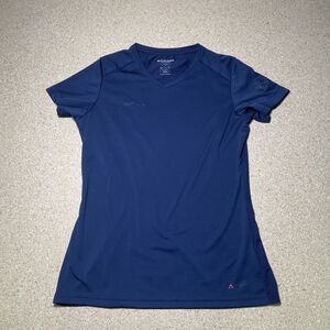 Mammut Polartec Shirt Women’s Blue Small Ski Run Climb V Neck B3